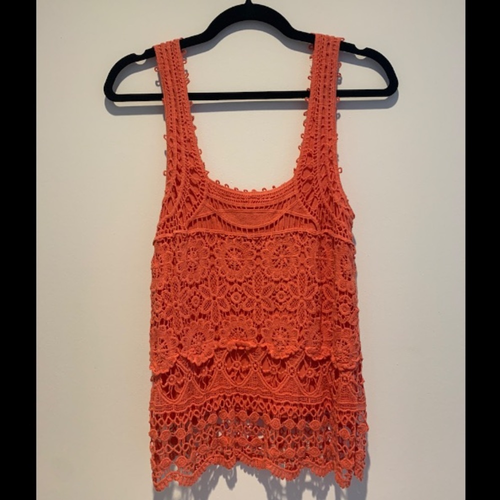 Orange Crocheted Tank